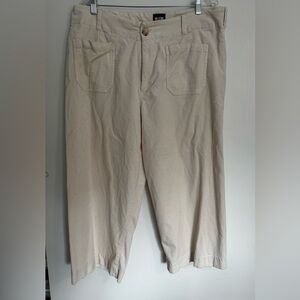 Anthropologie/Maeve corduroy Collette Cream Ankle Pants